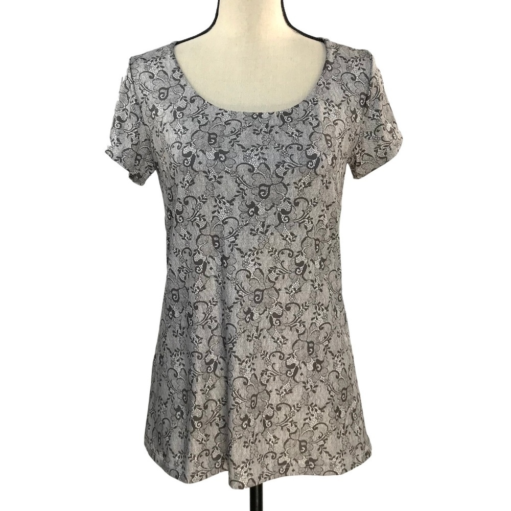 💙 5 for $25 - Bali Cream & Brown Floral Scoop Neck Top